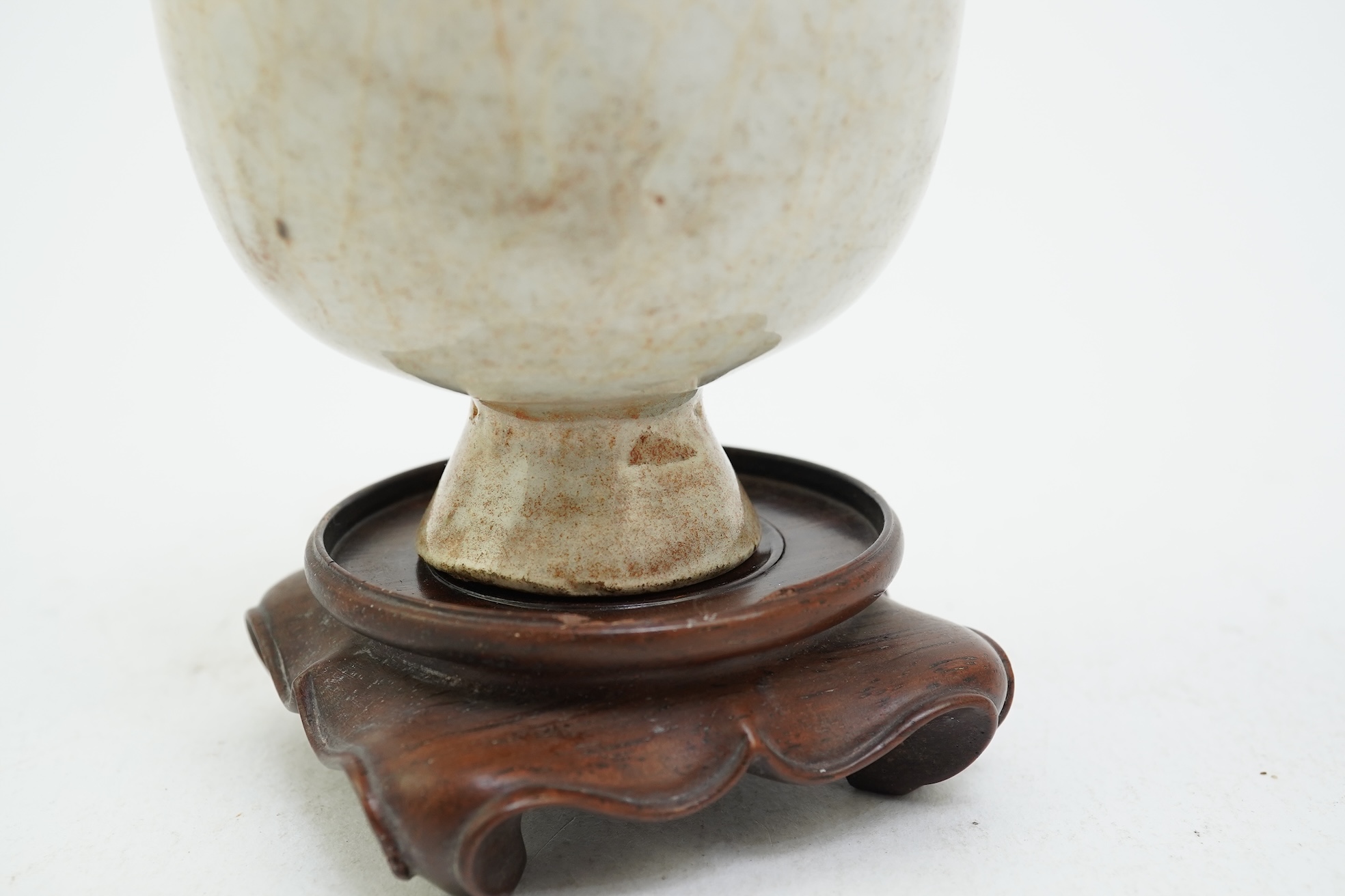 A Chinese qingbai stem cup, Song dynasty